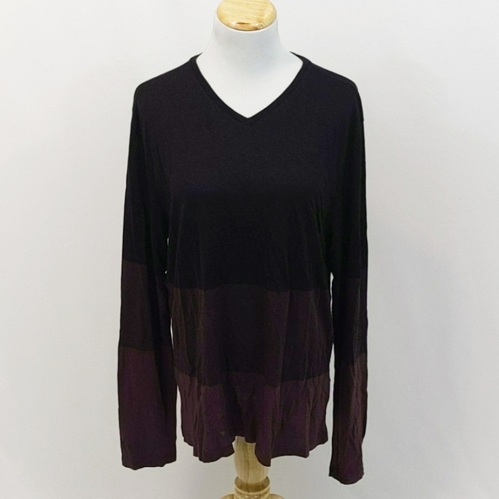 Versace Collection Purple Panel Long Sleeve Tee